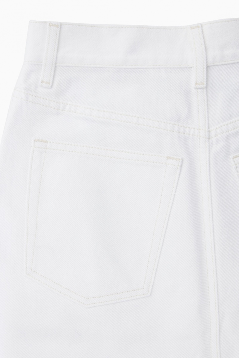 Dámské Sukně COS A-Line Denim Midi Bílé | WGNP-53082