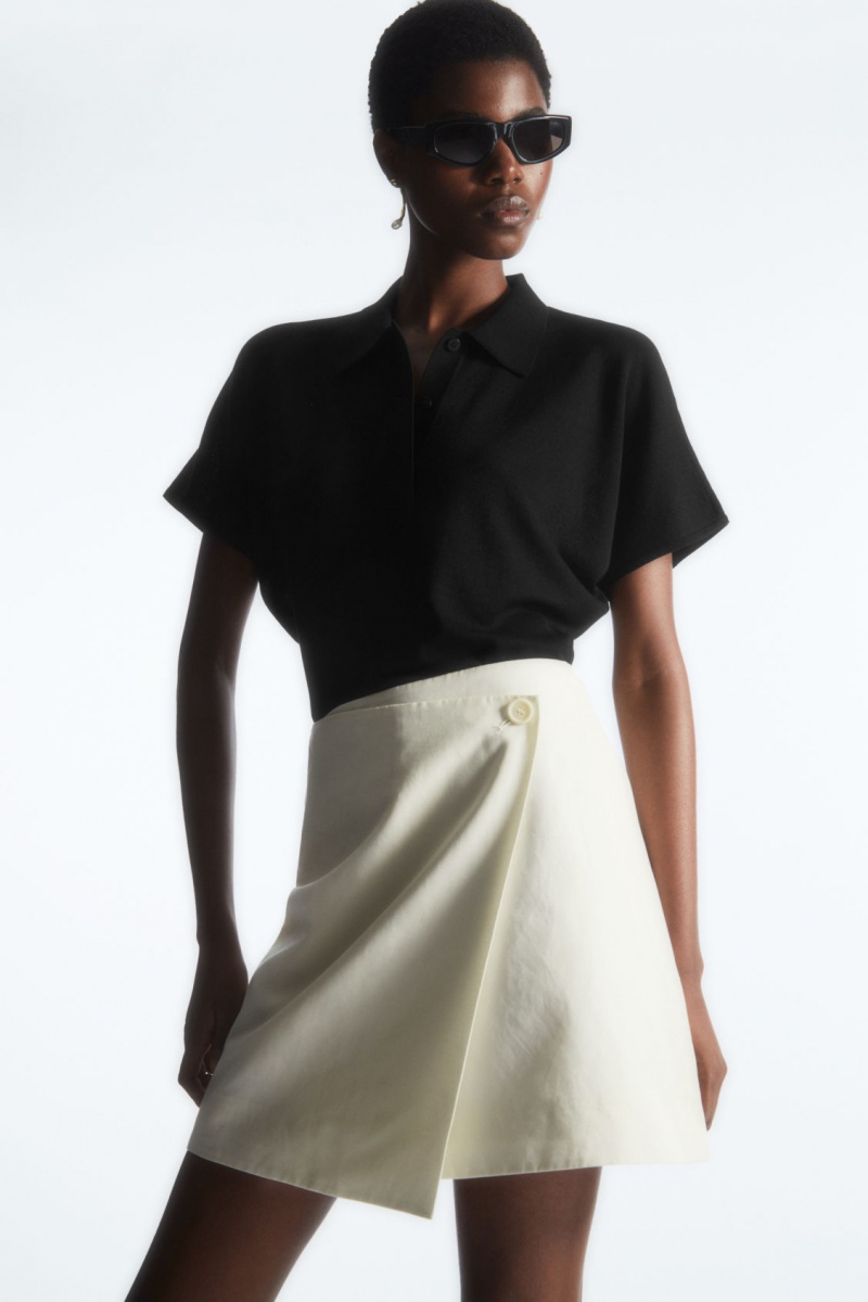 Dámské Sukně COS Asymmetric Mini Wrap Bílé | GBLT-53089