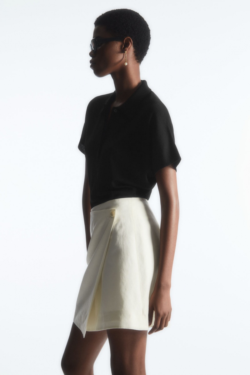 Dámské Sukně COS Asymmetric Mini Wrap Bílé | GBLT-53089