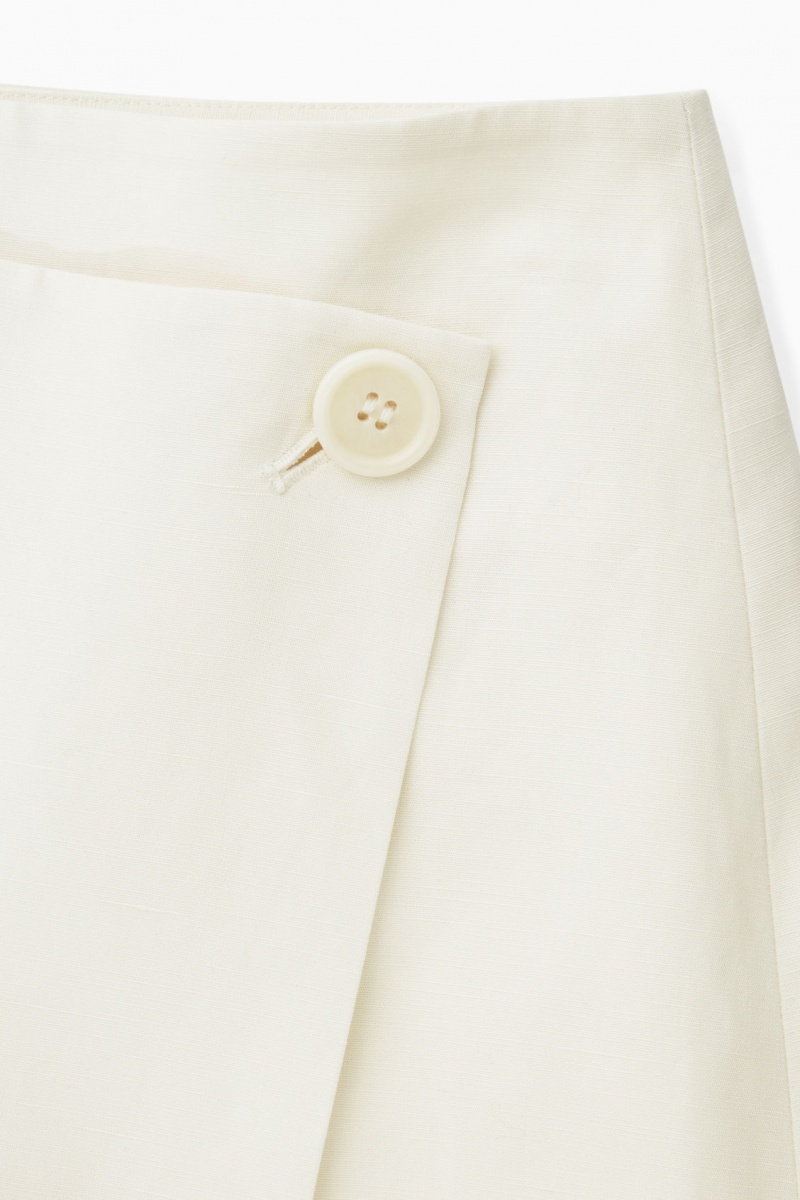 Dámské Sukně COS Asymmetric Mini Wrap Bílé | GBLT-53089