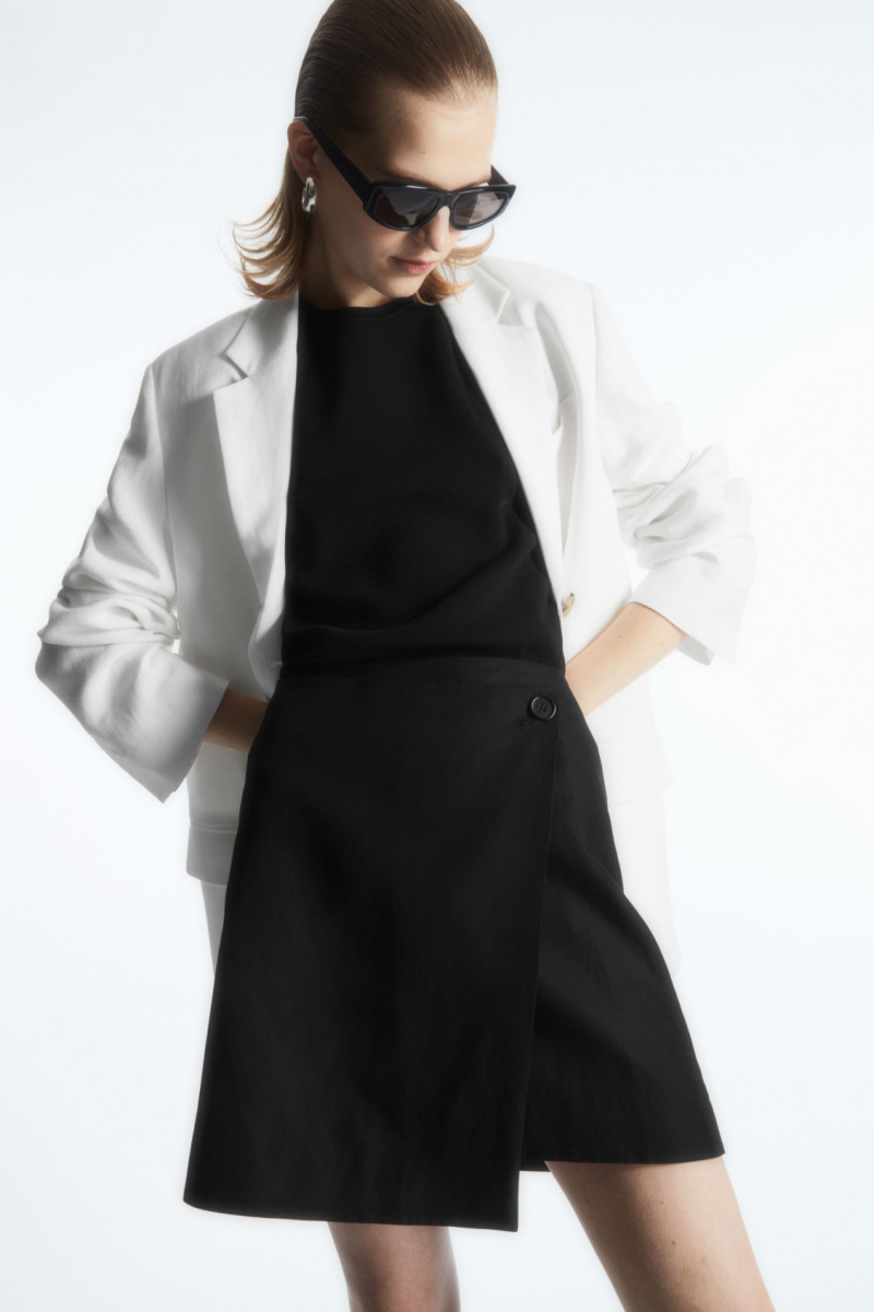 Dámské Sukně COS Asymmetric Mini Wrap Černé | BRAW-03894
