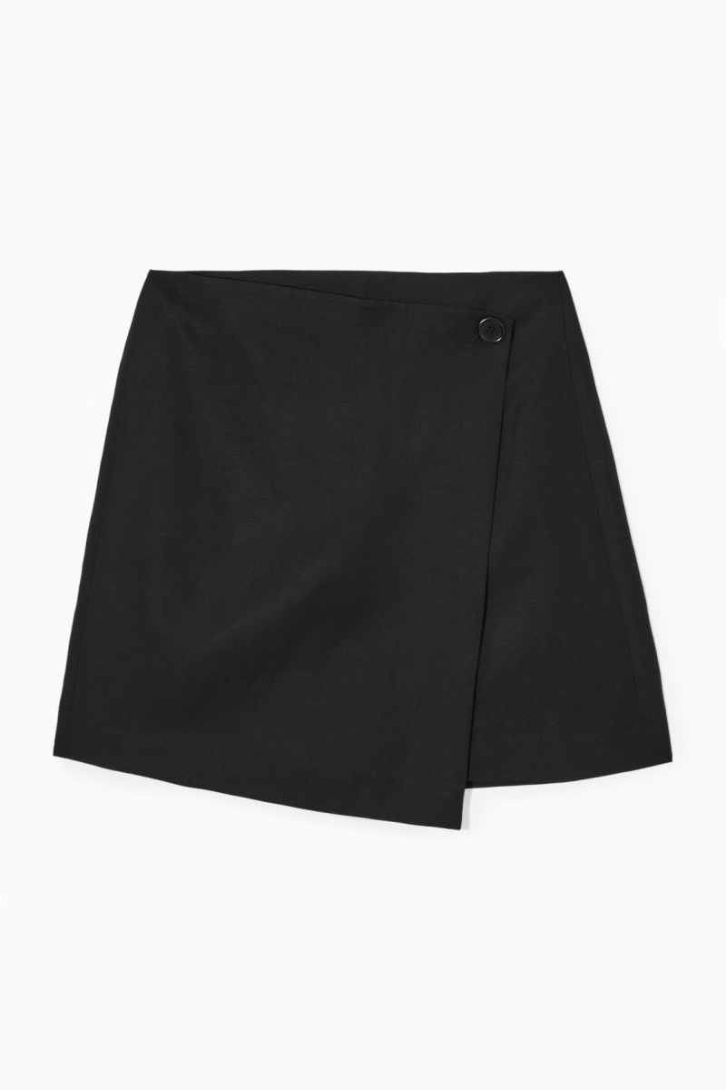 Dámské Sukně COS Asymmetric Mini Wrap Černé | BRAW-03894