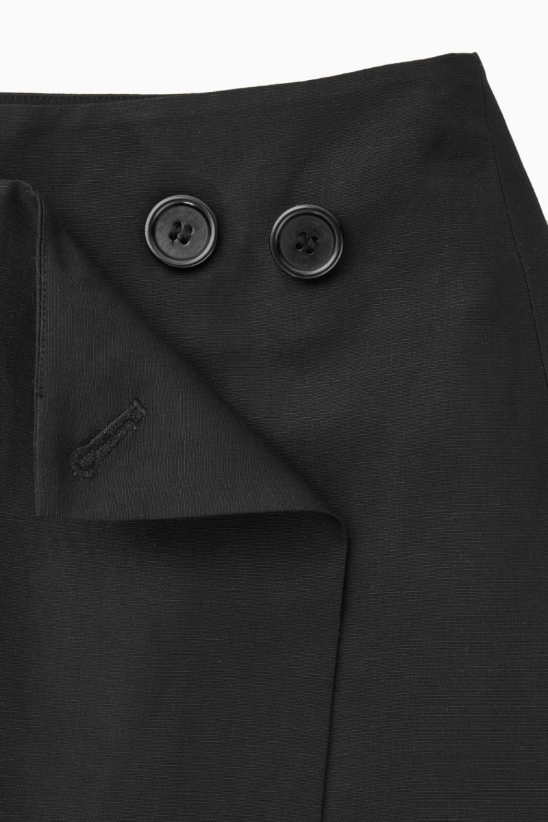 Dámské Sukně COS Asymmetric Mini Wrap Černé | BRAW-03894