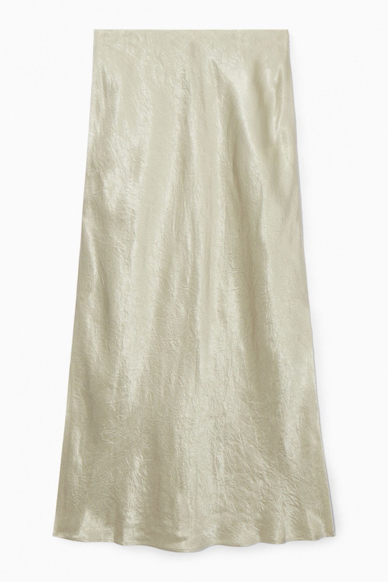 Dámské Sukně COS Crinkled-Satin Maxi Krém | VHXW-63480