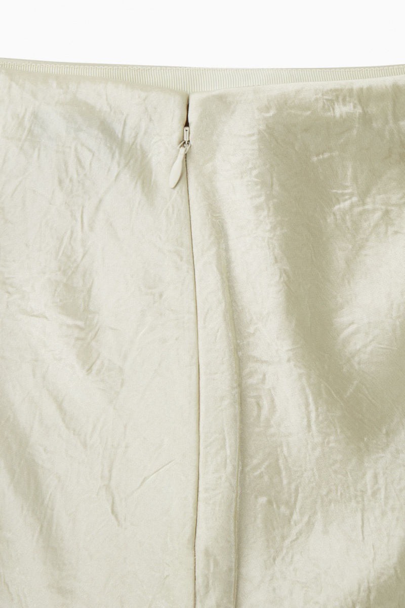 Dámské Sukně COS Crinkled-Satin Maxi Krém | VHXW-63480