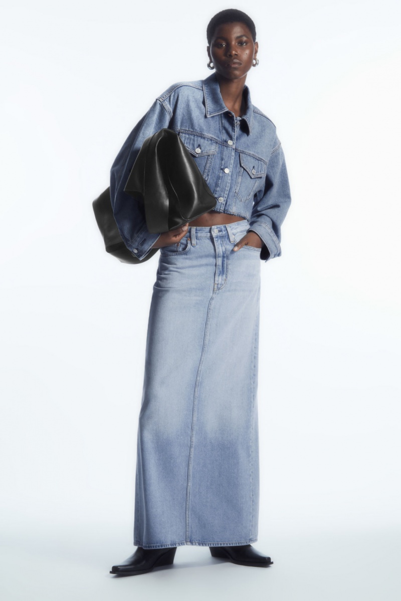 Dámské Sukně COS Denim Maxi Světle Blankyt | MNYF-20693
