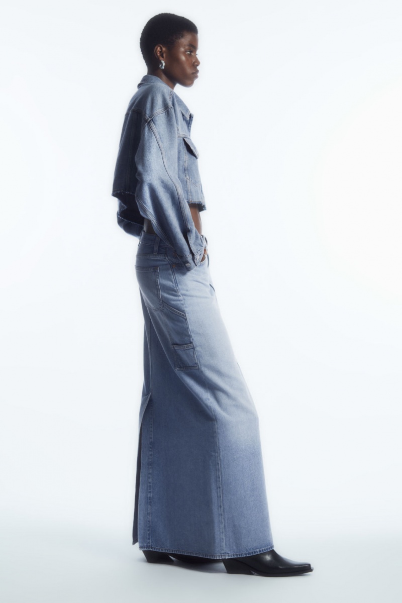 Dámské Sukně COS Denim Maxi Světle Blankyt | MNYF-20693