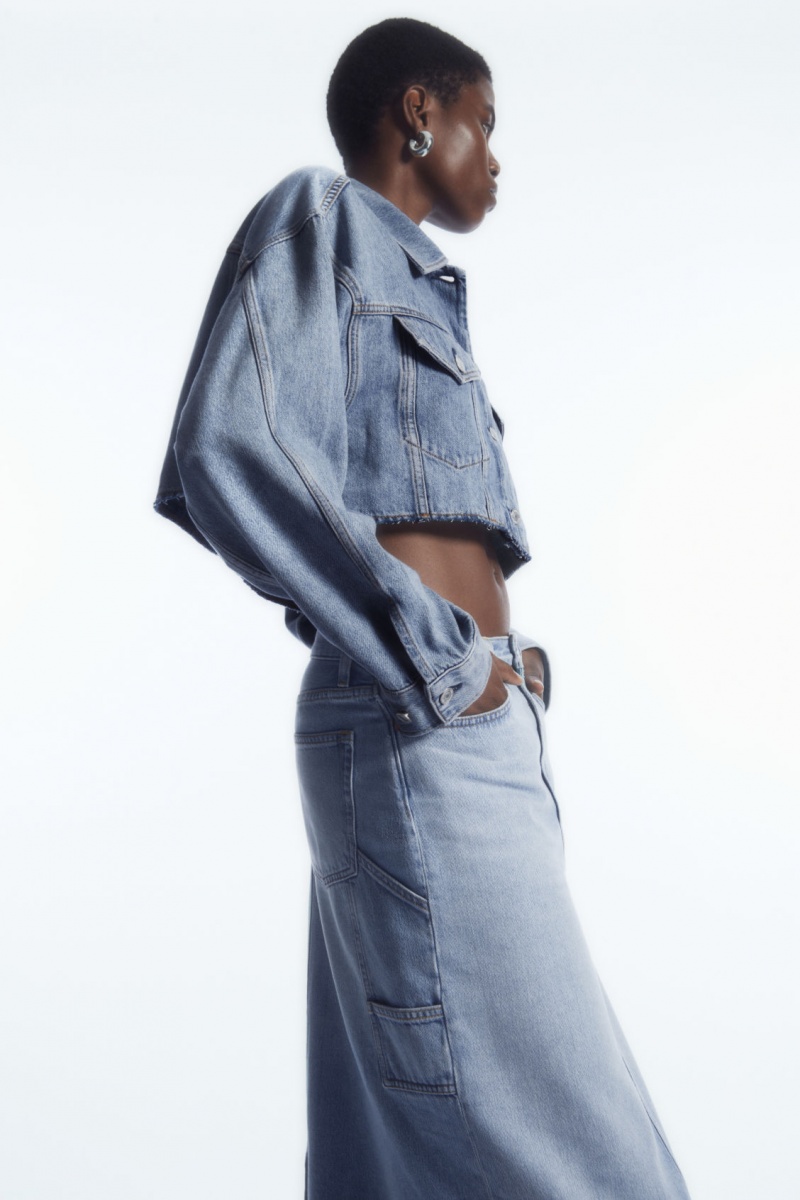 Dámské Sukně COS Denim Maxi Světle Blankyt | MNYF-20693