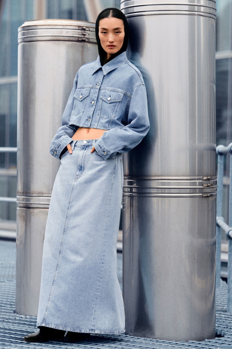 Dámské Sukně COS Denim Maxi Světle Blankyt | MNYF-20693