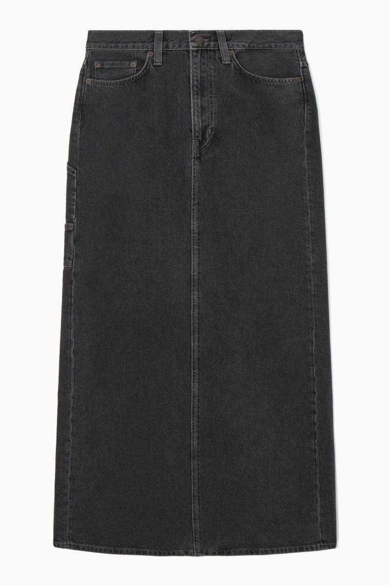 Dámské Sukně COS Denim Maxi Černé | WXEU-19836