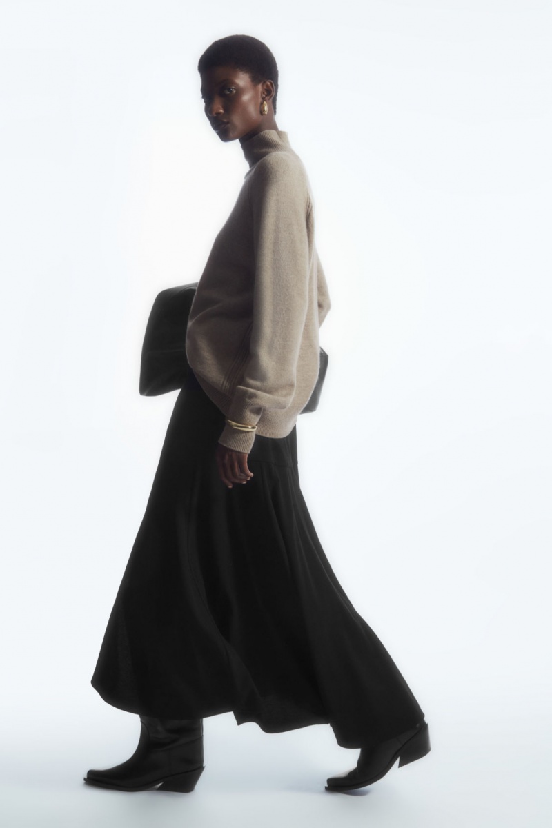 Dámské Sukně COS Flared Maxi Černé | HMJI-69381