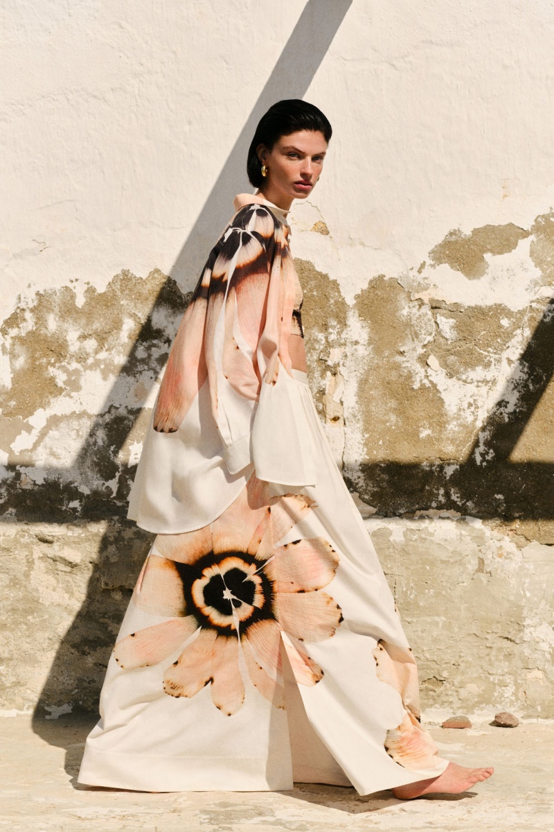 Dámské Sukně COS Floral-Print Beaded Maxi Bílé | UQMT-49831