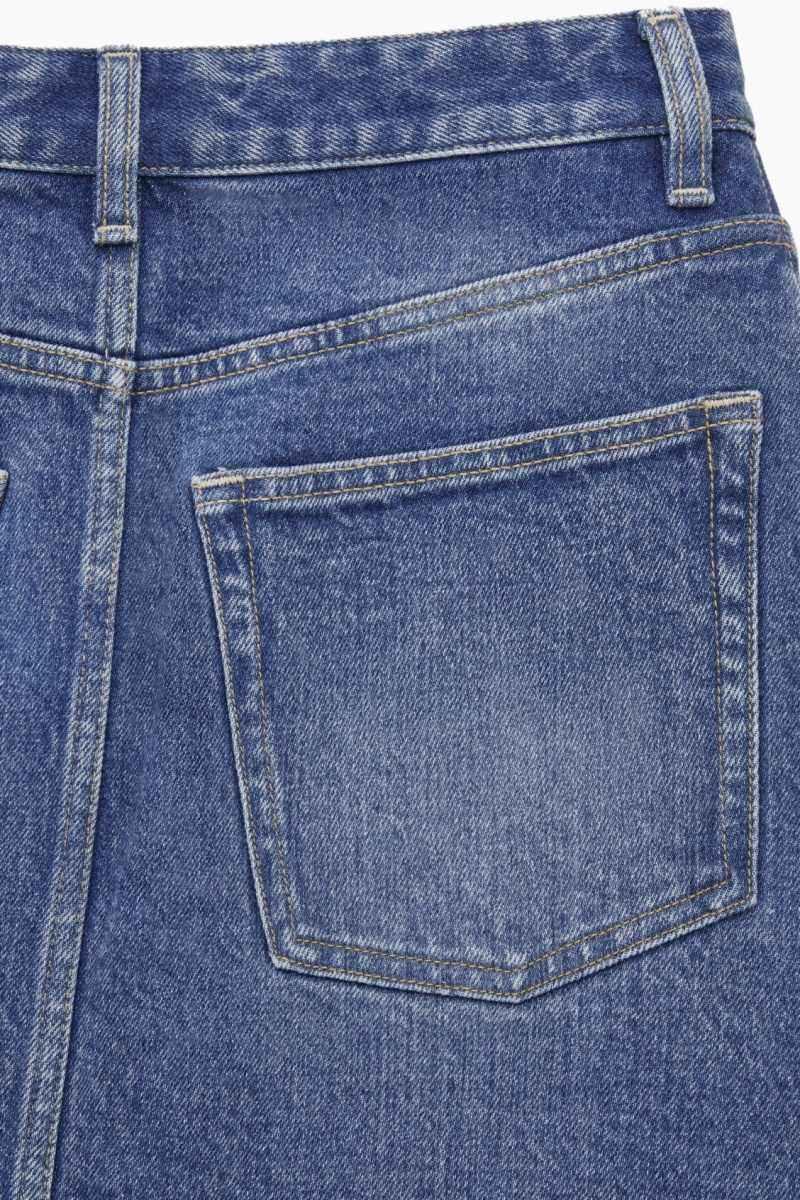 Dámské Sukně COS Front-Slit Denim Midi Blankyt | ACOI-46537