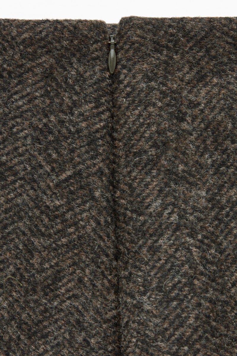 Dámské Sukně COS Herringbone Vlna-Blend Mini Tmavě Hnědé | YNOE-26074