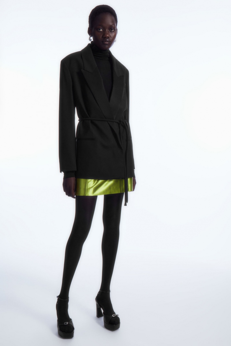 Dámské Sukně COS High-Shine Satin Mini Zelene | XLEU-13780