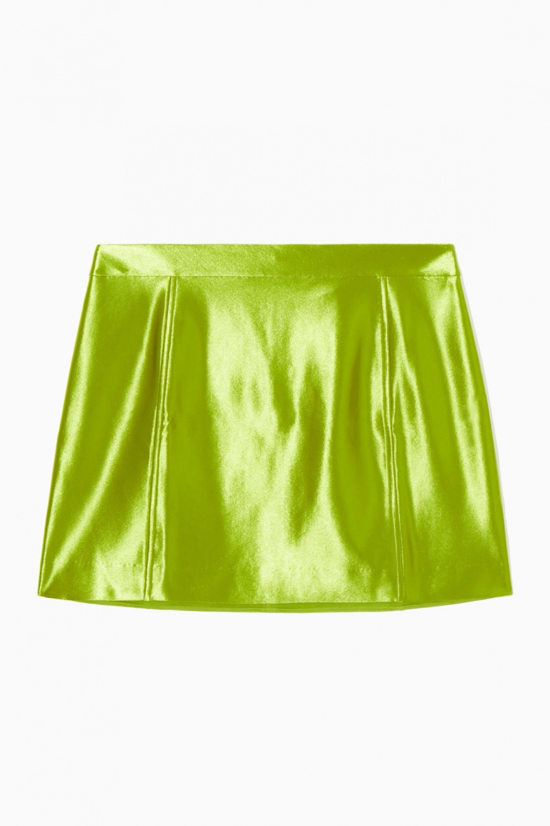Dámské Sukně COS High-Shine Satin Mini Zelene | XLEU-13780