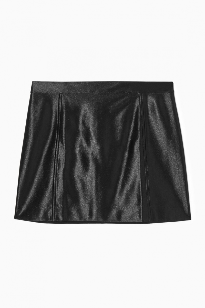 Dámské Sukně COS High-Shine Satin Mini Černé | HYBX-87956