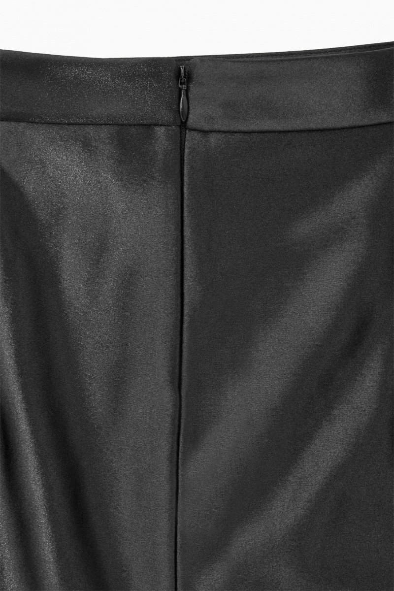 Dámské Sukně COS High-Shine Satin Mini Černé | HYBX-87956