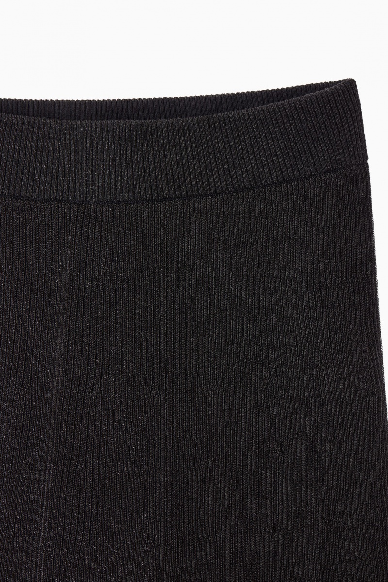 Dámské Sukně COS Sparkly Žebrovaný-Knit Maxi Černé | LPXI-87960