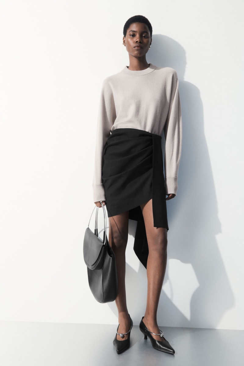 Dámské Sukně COS The Asymmetric Draped Mini Černé | CRIL-98035