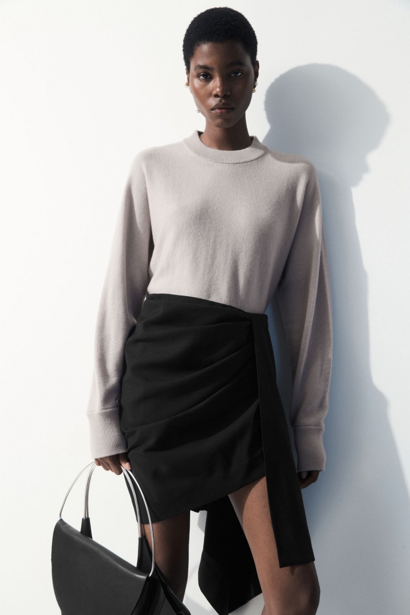 Dámské Sukně COS The Asymmetric Draped Mini Černé | CRIL-98035