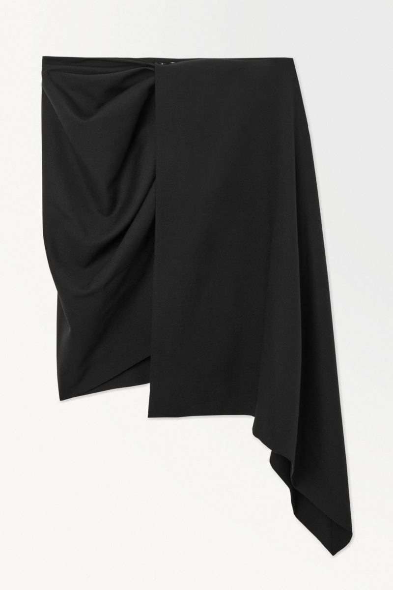 Dámské Sukně COS The Asymmetric Draped Mini Černé | CRIL-98035
