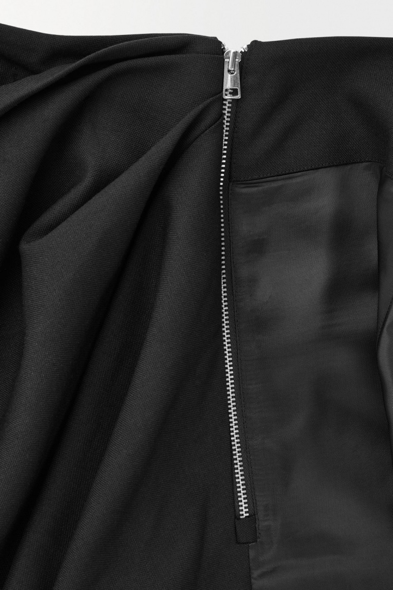 Dámské Sukně COS The Asymmetric Draped Mini Černé | CRIL-98035