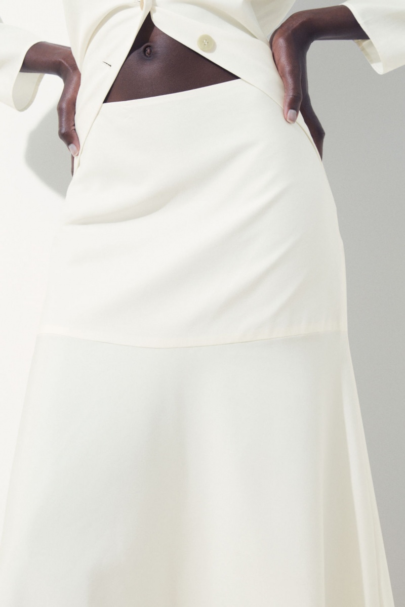 Dámské Sukně COS The Flared Silk Bílé | RQTN-34901