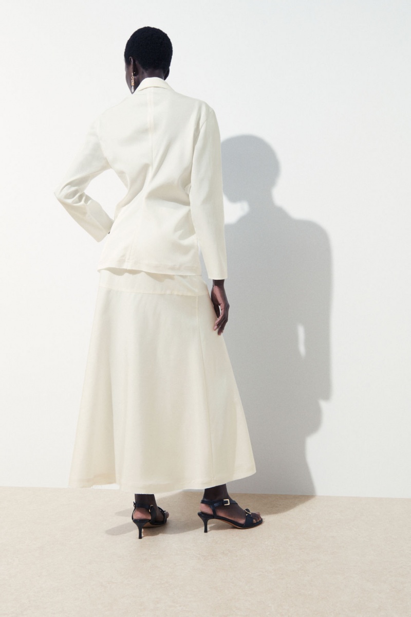 Dámské Sukně COS The Flared Silk Bílé | RQTN-34901