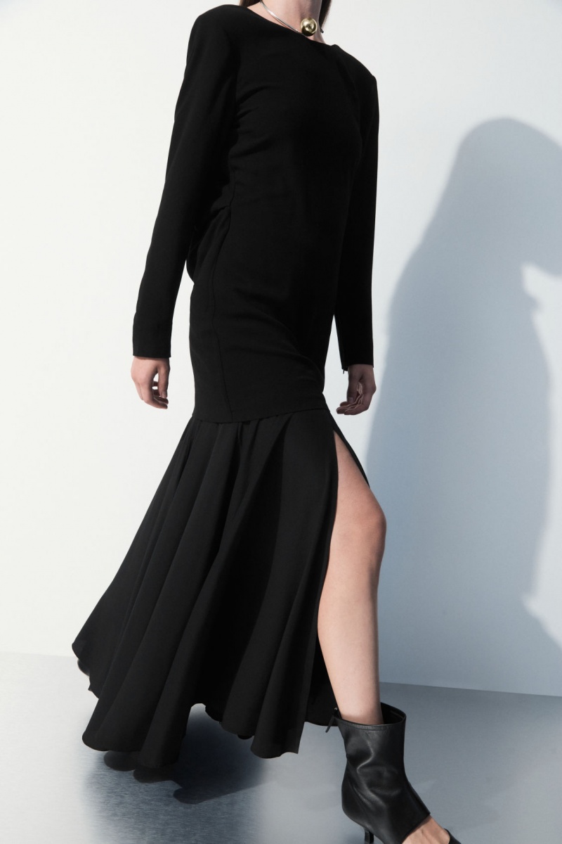 Dámské Sukně COS The Flared Silk Maxi Černé | WZLO-31560
