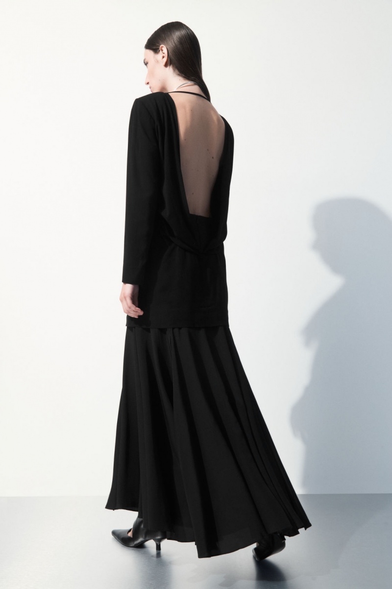 Dámské Sukně COS The Flared Silk Maxi Černé | WZLO-31560