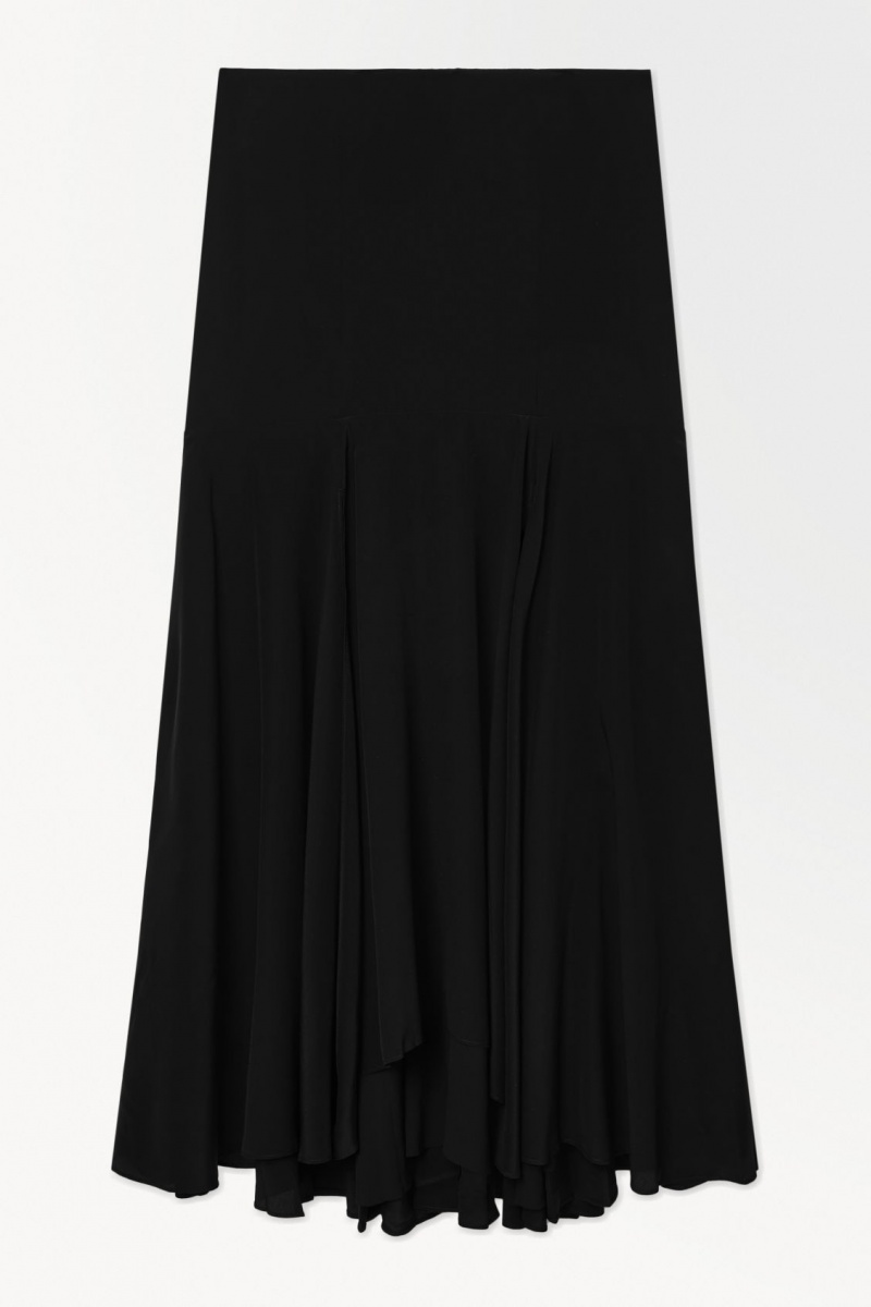 Dámské Sukně COS The Flared Silk Maxi Černé | WZLO-31560