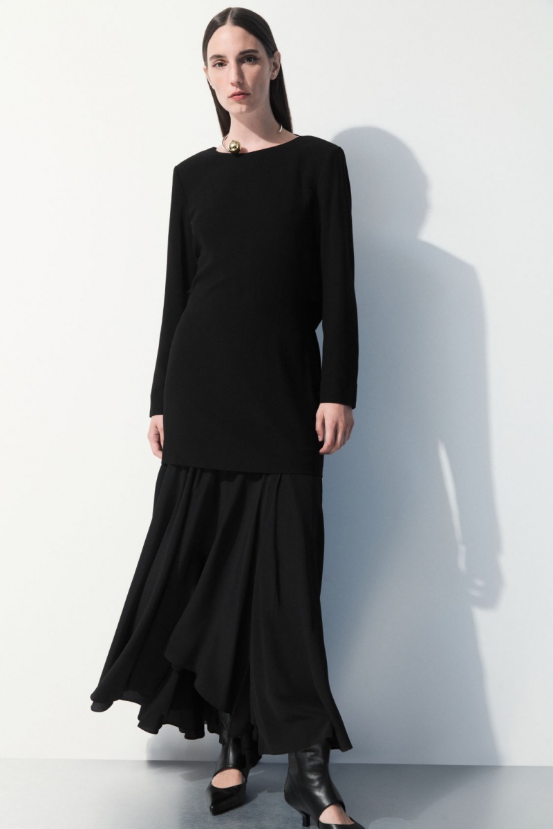 Dámské Sukně COS The Flared Silk Maxi Černé | WZLO-31560