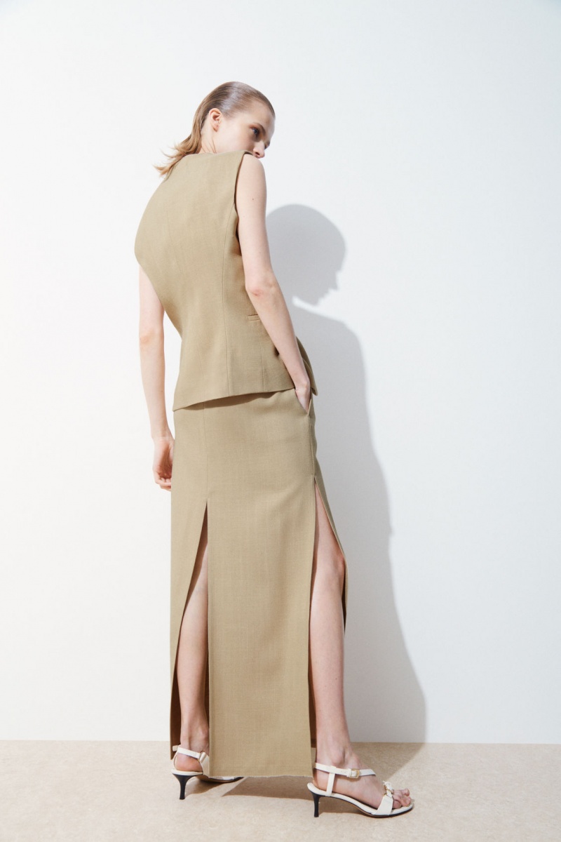 Dámské Sukně COS The High-Slit Maxi Pencil Béžový | MOFZ-85693