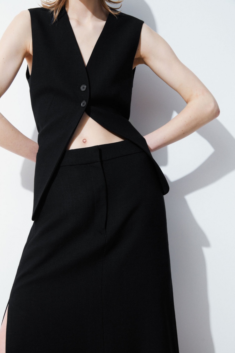 Dámské Sukně COS The High-Slit Maxi Pencil Černé | IPRX-59162