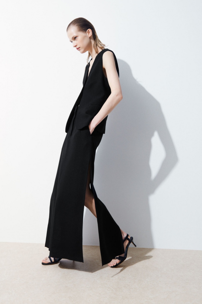 Dámské Sukně COS The High-Slit Maxi Pencil Černé | IPRX-59162