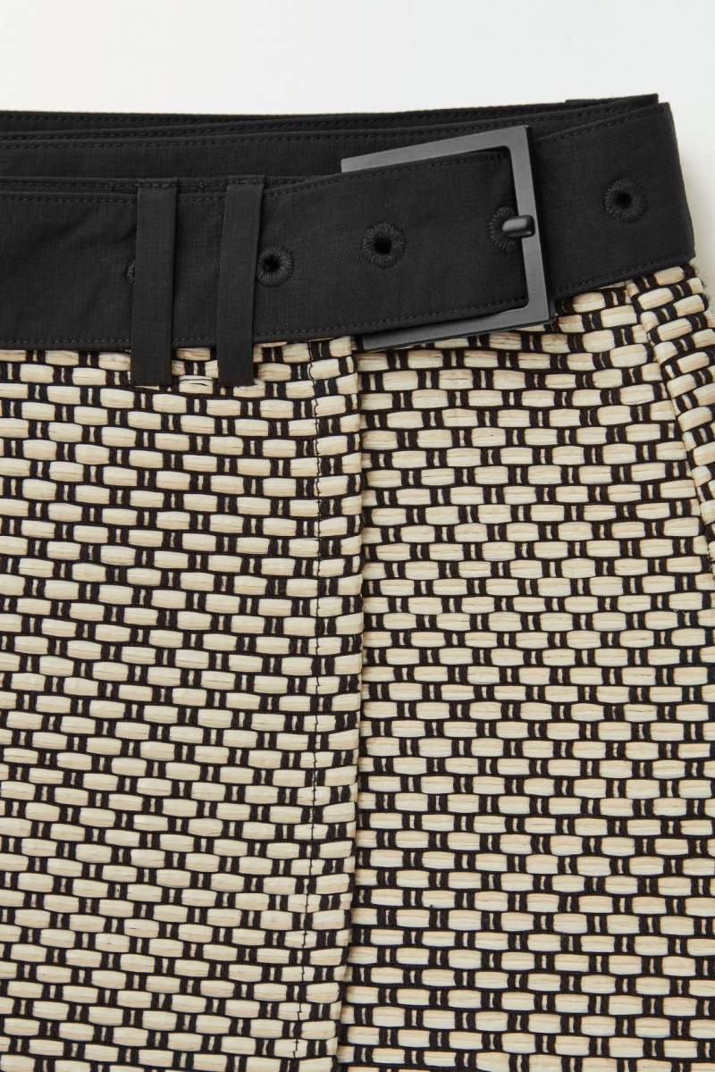 Dámské Sukně COS Theed Raffia Mini Béžový Černé | LNTB-56078