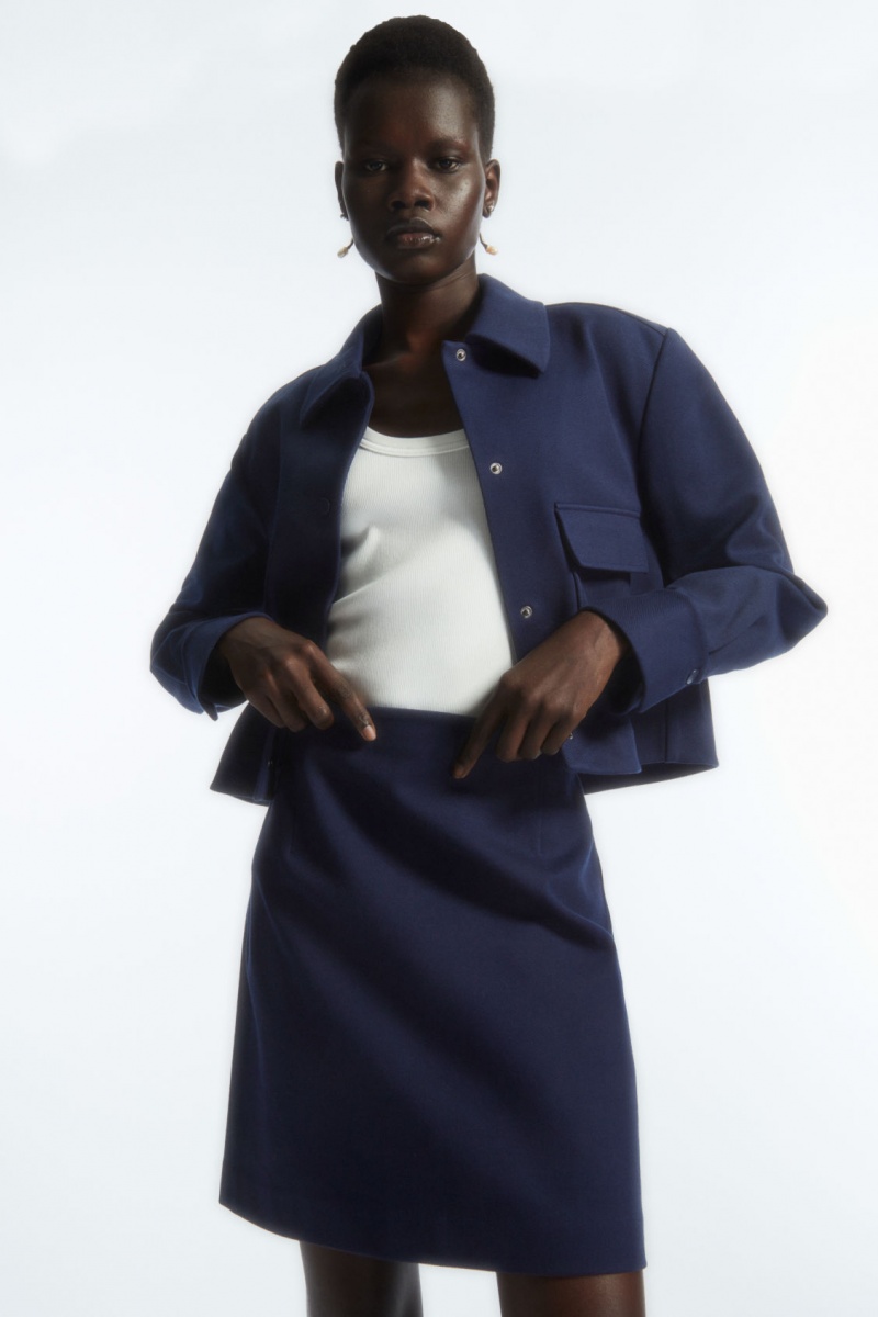 Dámské Sukně COS Twill Mini Tmavě Blankyt | ZJVM-62734