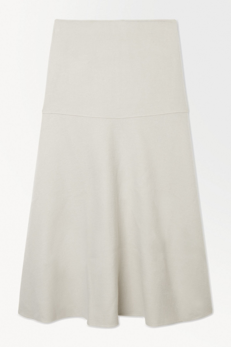 Dámské Sukně COS Vlna-Blend A-Line Midi Světle Béžový | CBUP-13059