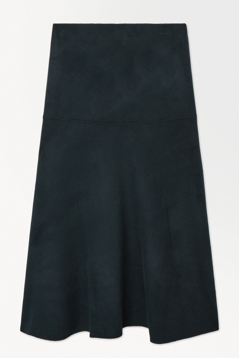 Dámské Sukně COS Vlna-Blend A-Line Midi Tmavě Tyrkysové | DWHQ-41305