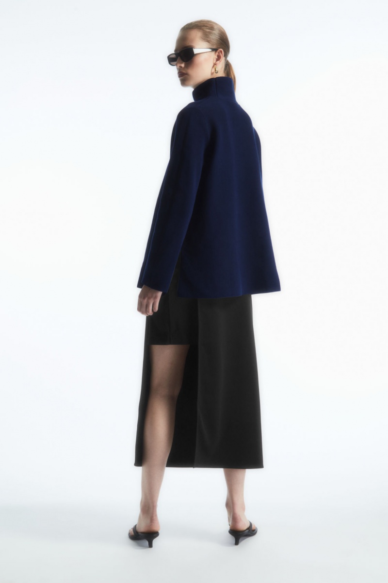 Dámské Svetry COS A-Line Funnel-Neck Top Tmavě Blankyt | WIUR-89617