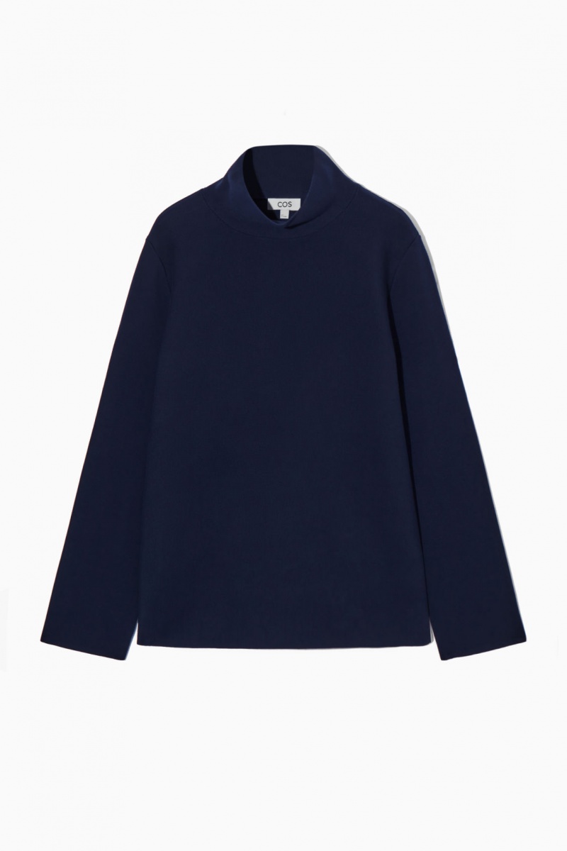 Dámské Svetry COS A-Line Funnel-Neck Top Tmavě Blankyt | WIUR-89617