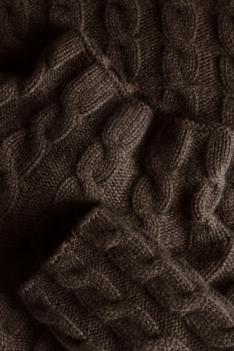 Dámské Svetry COS Cable-Knit Turtleneck Tmavě Hnědé | ZOJY-20879