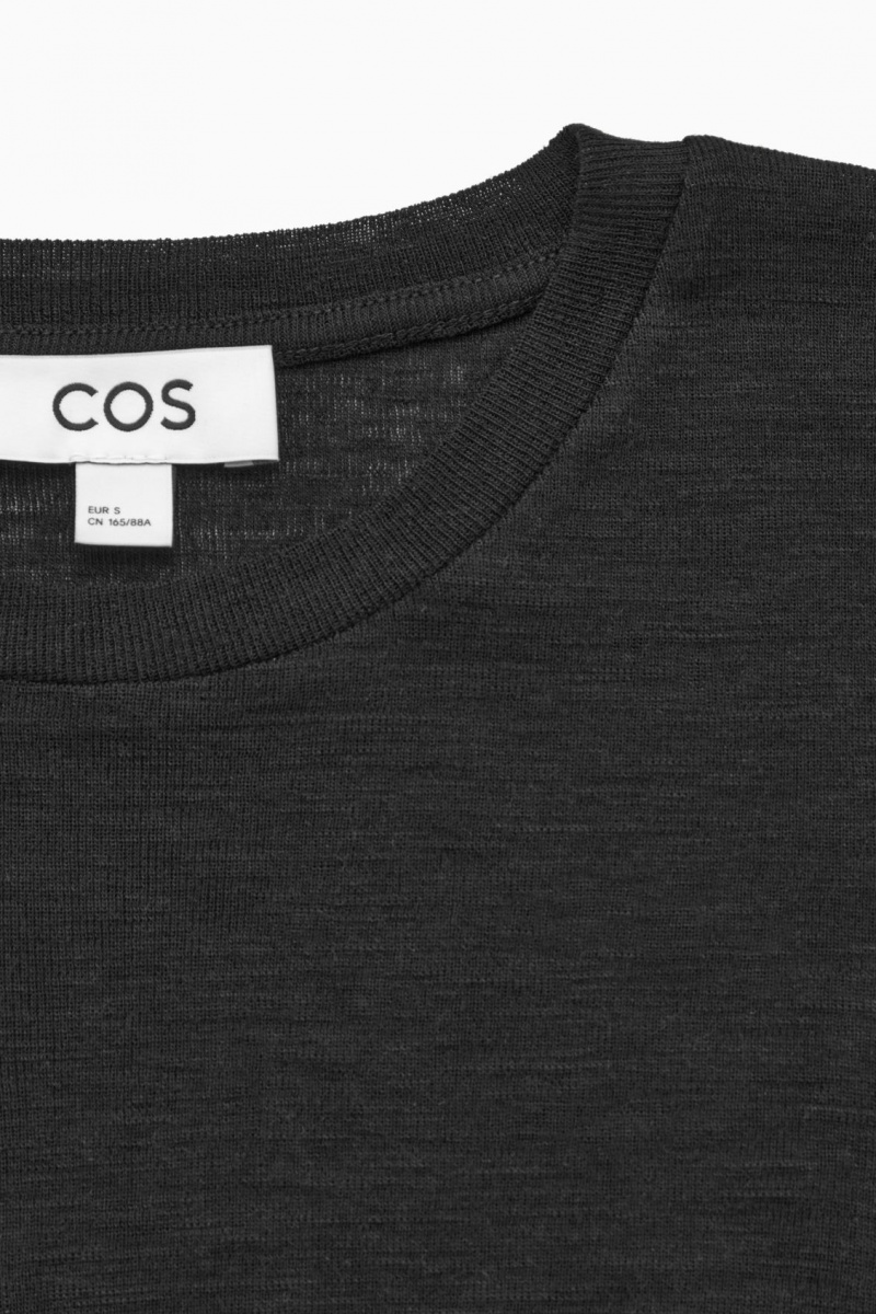 Dámské Svetry COS Crew-Neck Merino Vlna Top Černé | YFGM-76490