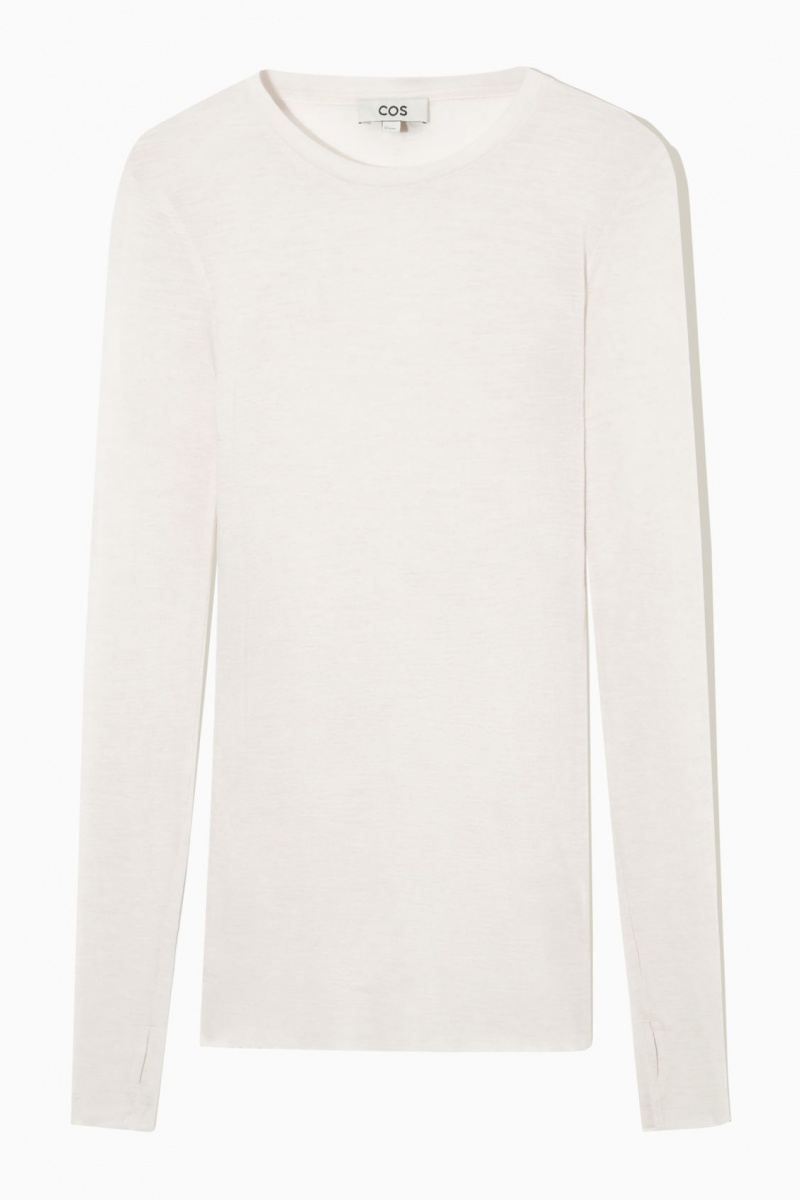 Dámské Svetry COS Crew-Neck Merino Vlna Top Bílé | QTXY-27631