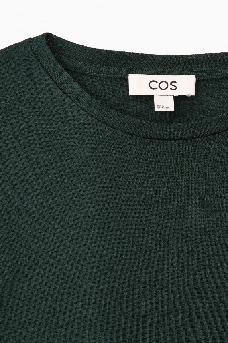 Dámské Svetry COS Crew-Neck Merino Vlna Top Tmavě Zelene | YNDM-34085