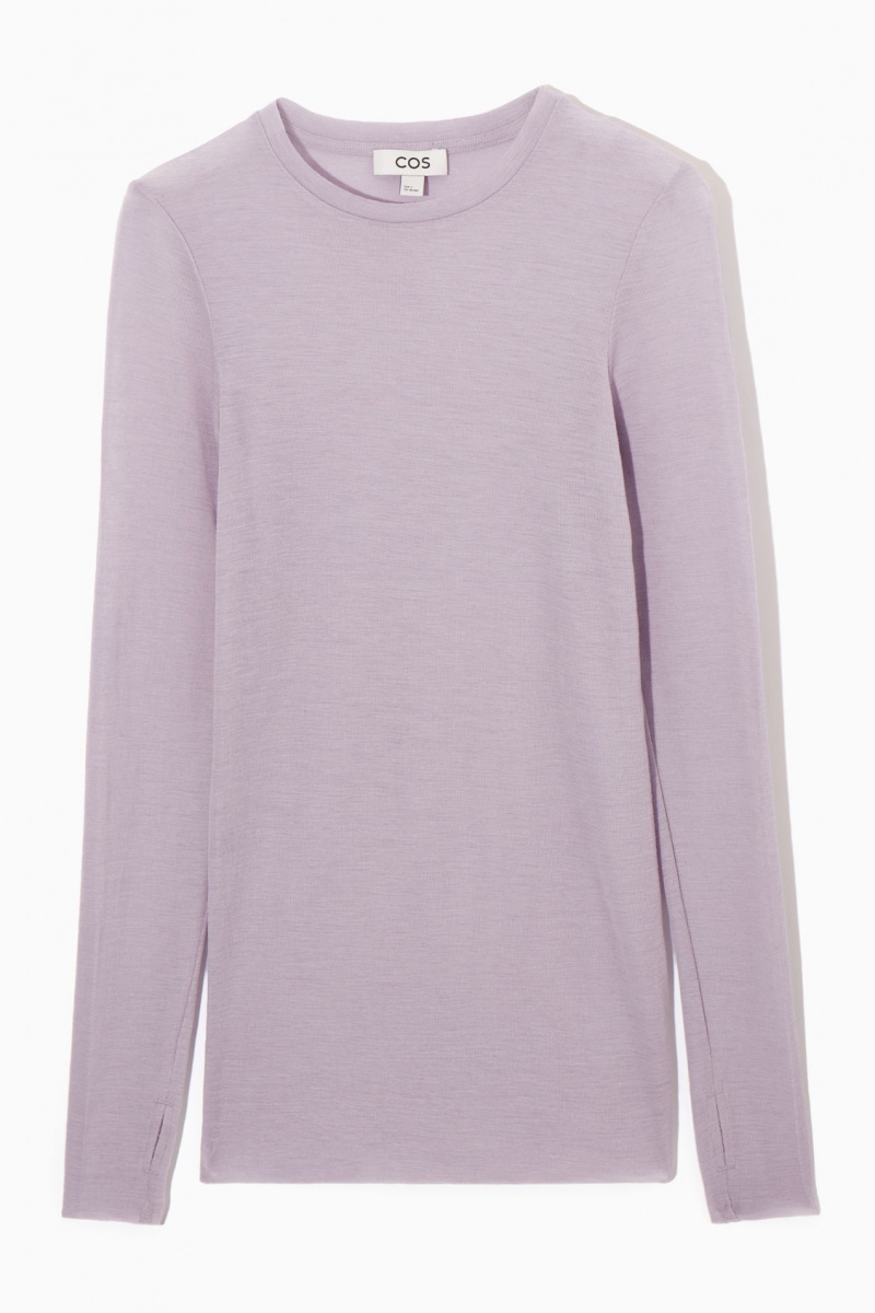 Dámské Svetry COS Crew-Neck Merino Vlna Top Fialové | FHSY-71269