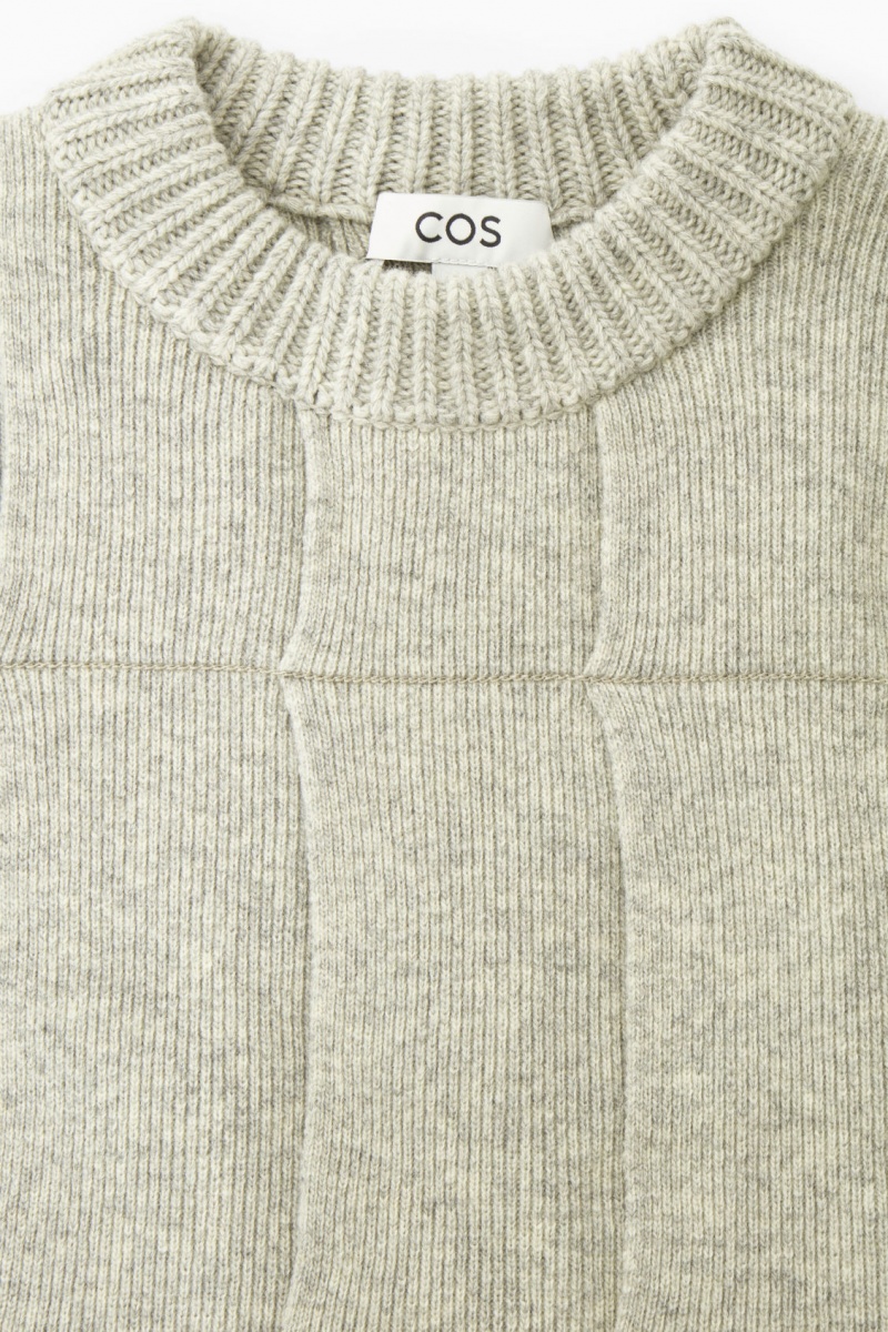 Dámské Svetry COS Fringed Paneled Vlna Světle Šedé | GEHF-45629