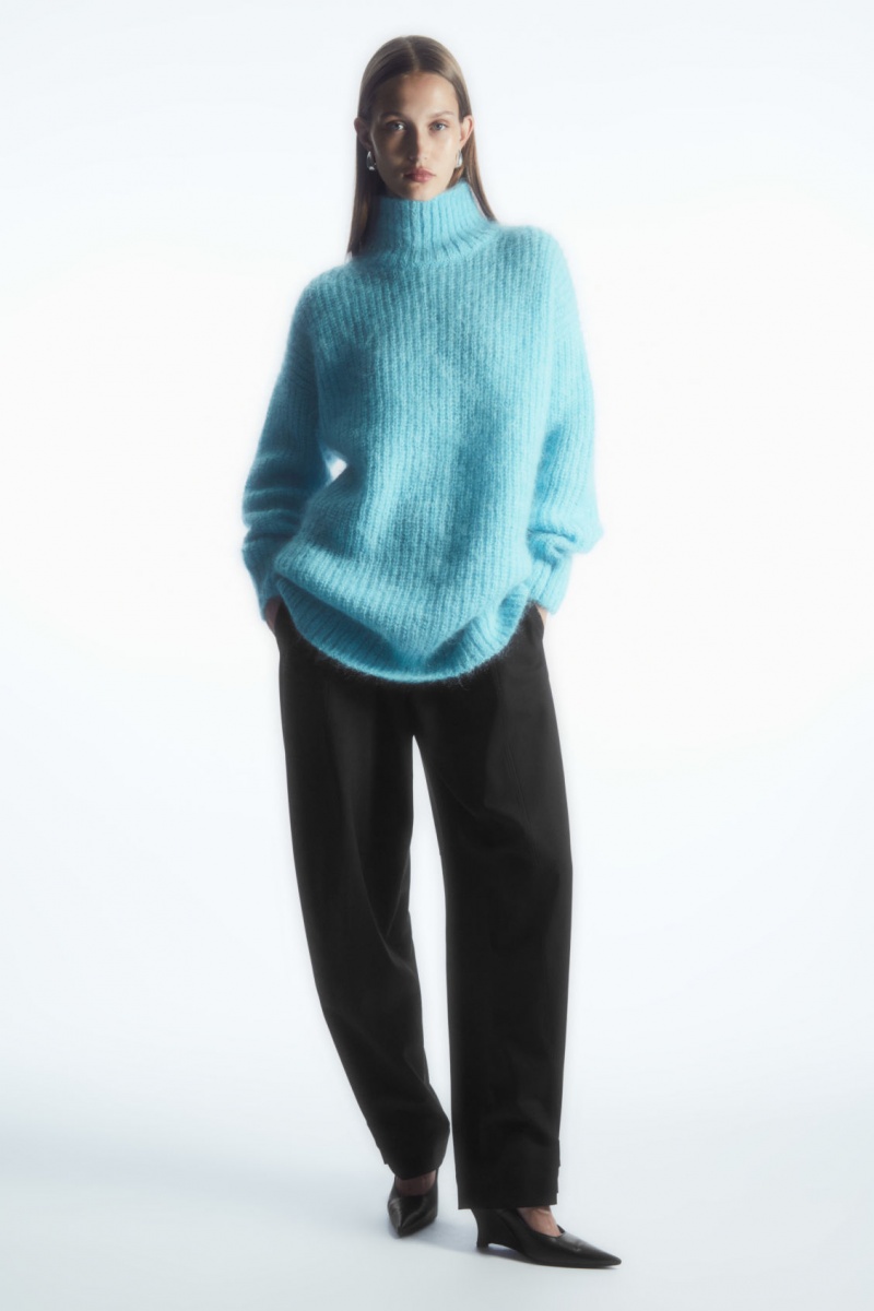 Dámské Svetry COS Funnel-Neck Mohair Tunic Světle Tyrkysové | XEMP-82063