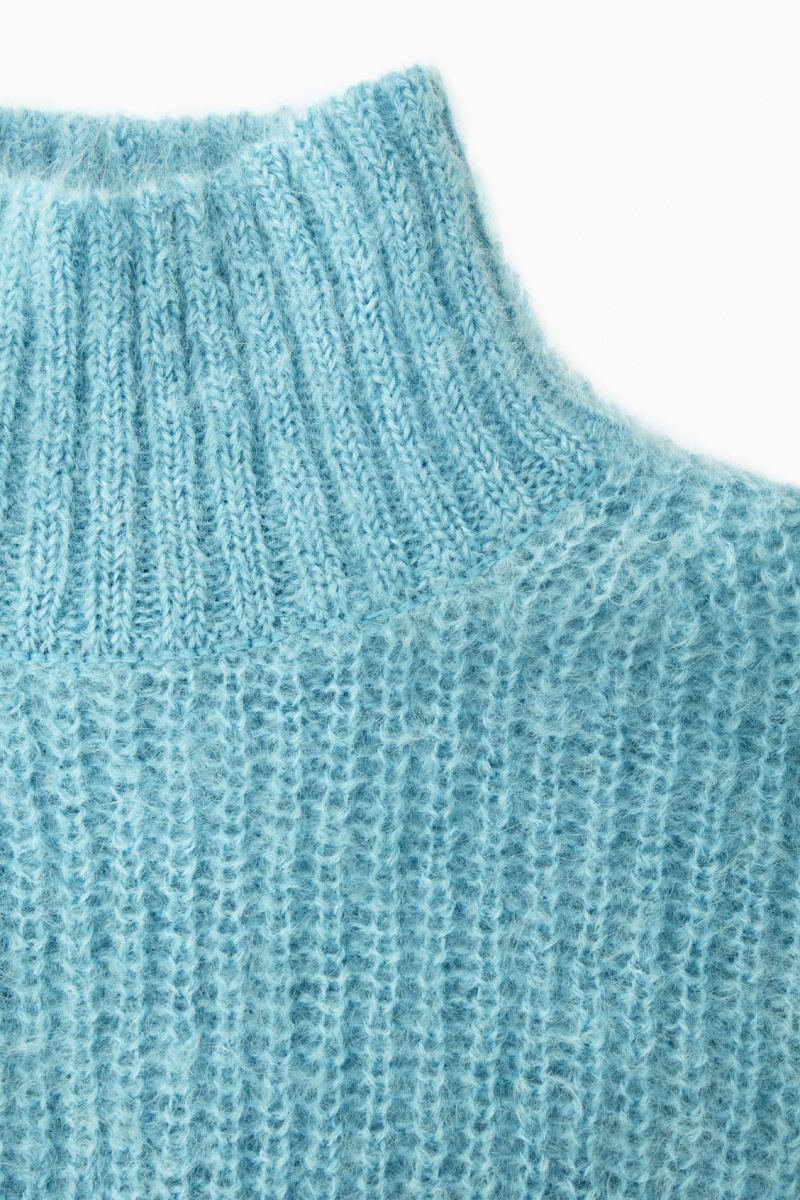 Dámské Svetry COS Funnel-Neck Mohair Tunic Světle Tyrkysové | XEMP-82063